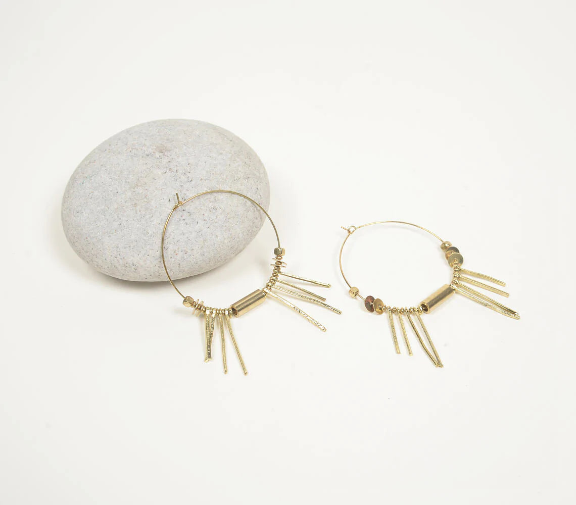 Minimal Lines Metallic Hoop Earrings