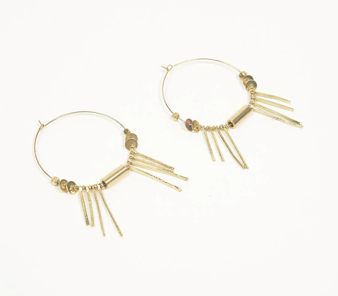 Minimal Lines Metallic Hoop Earrings
