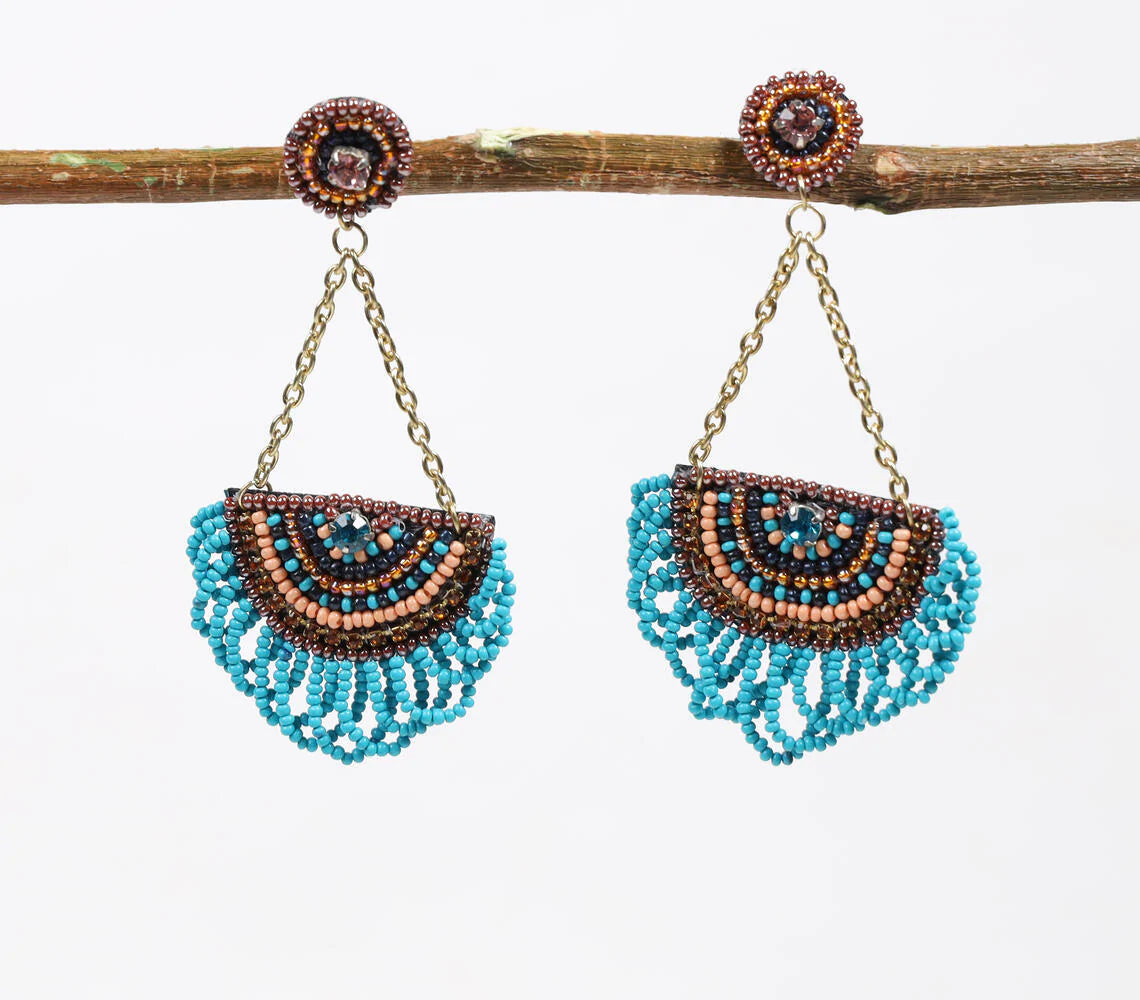 Glass Beaded Boho Drop Earrings