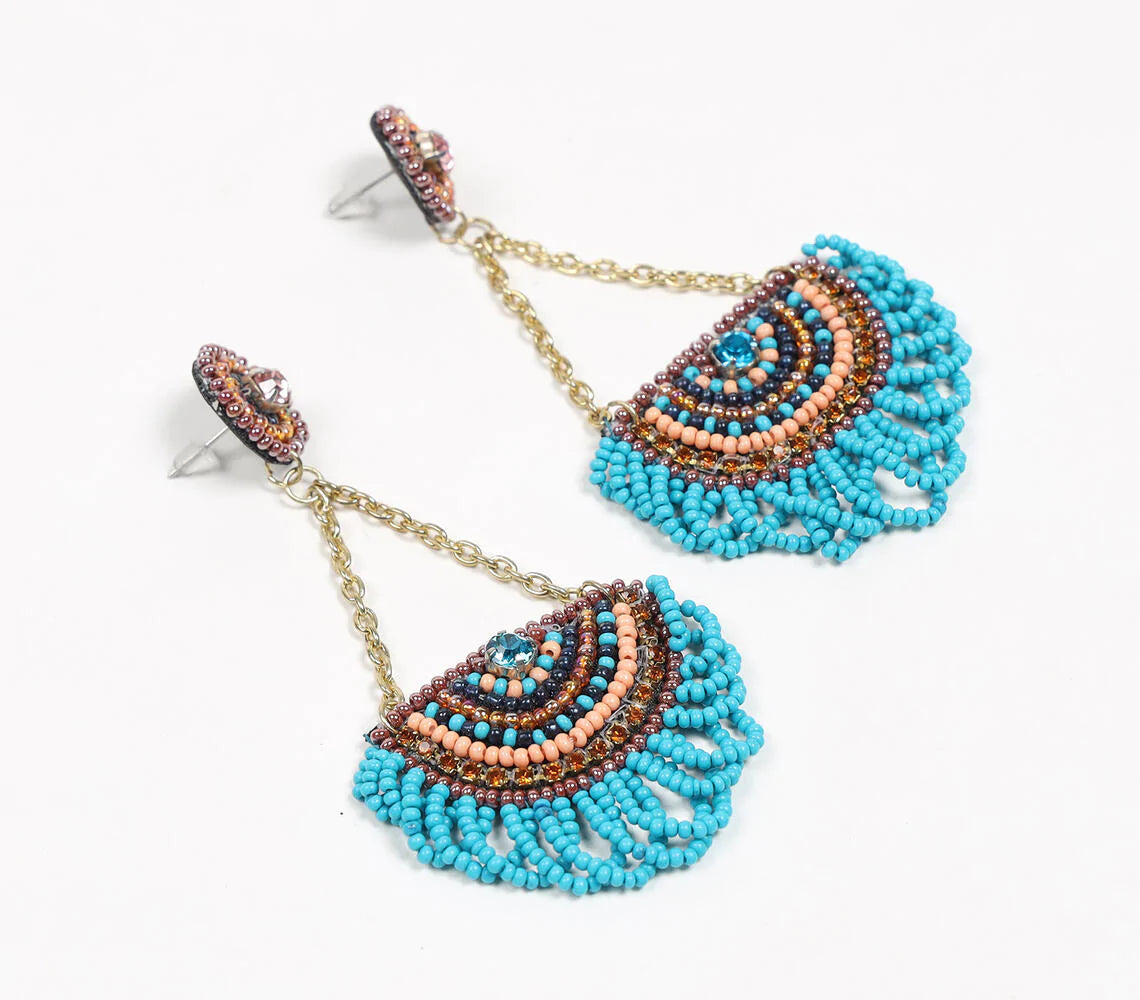 Glass Beaded Boho Drop Earrings