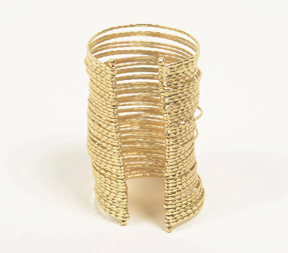 Statement Brass Tall Cuff Bracelet