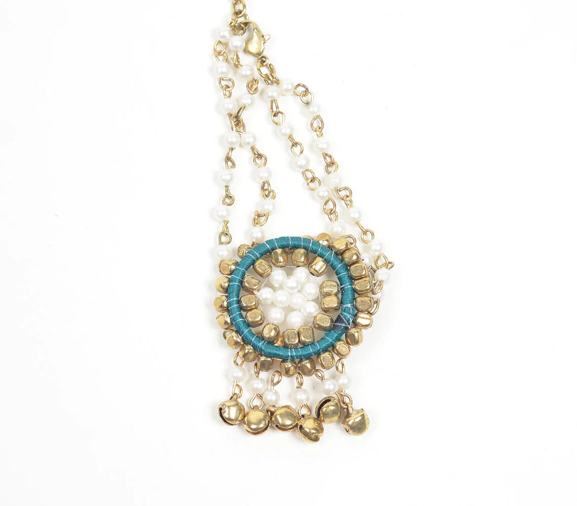Gold-Toned & Pearl Ethnic Bracelet