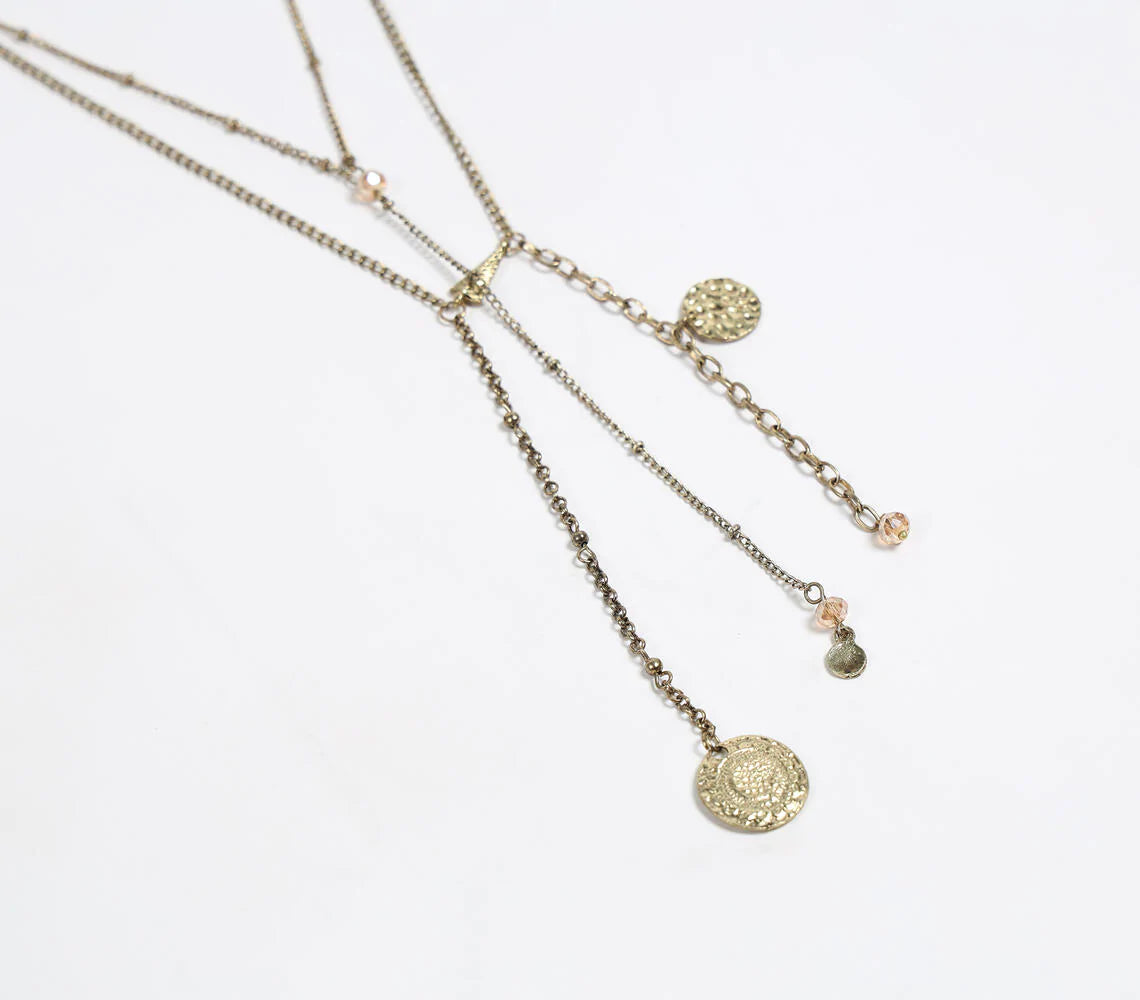 Metallic Lariat Charm necklace