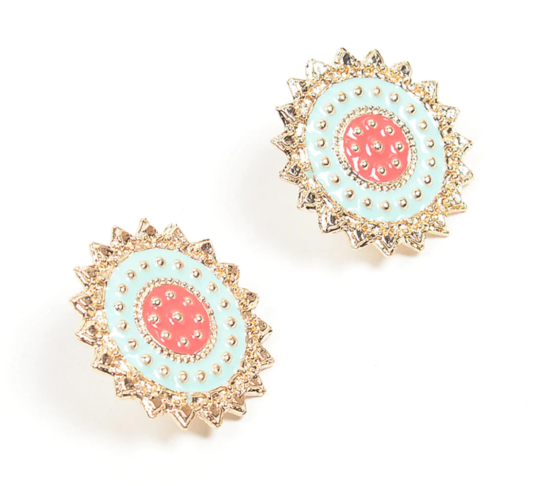 Enamelled Stud Earrings
