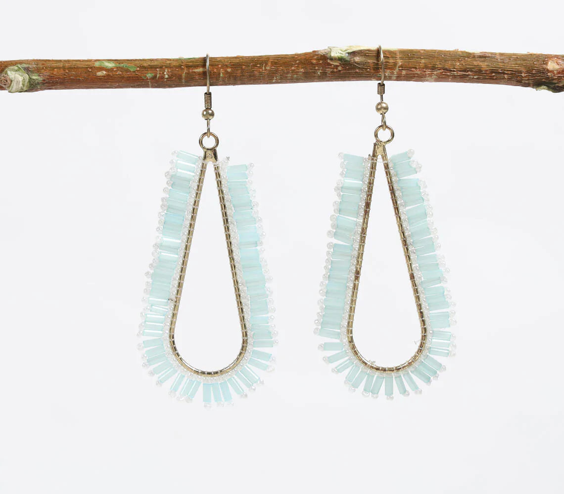 Sky Beaded Drop Earrings
