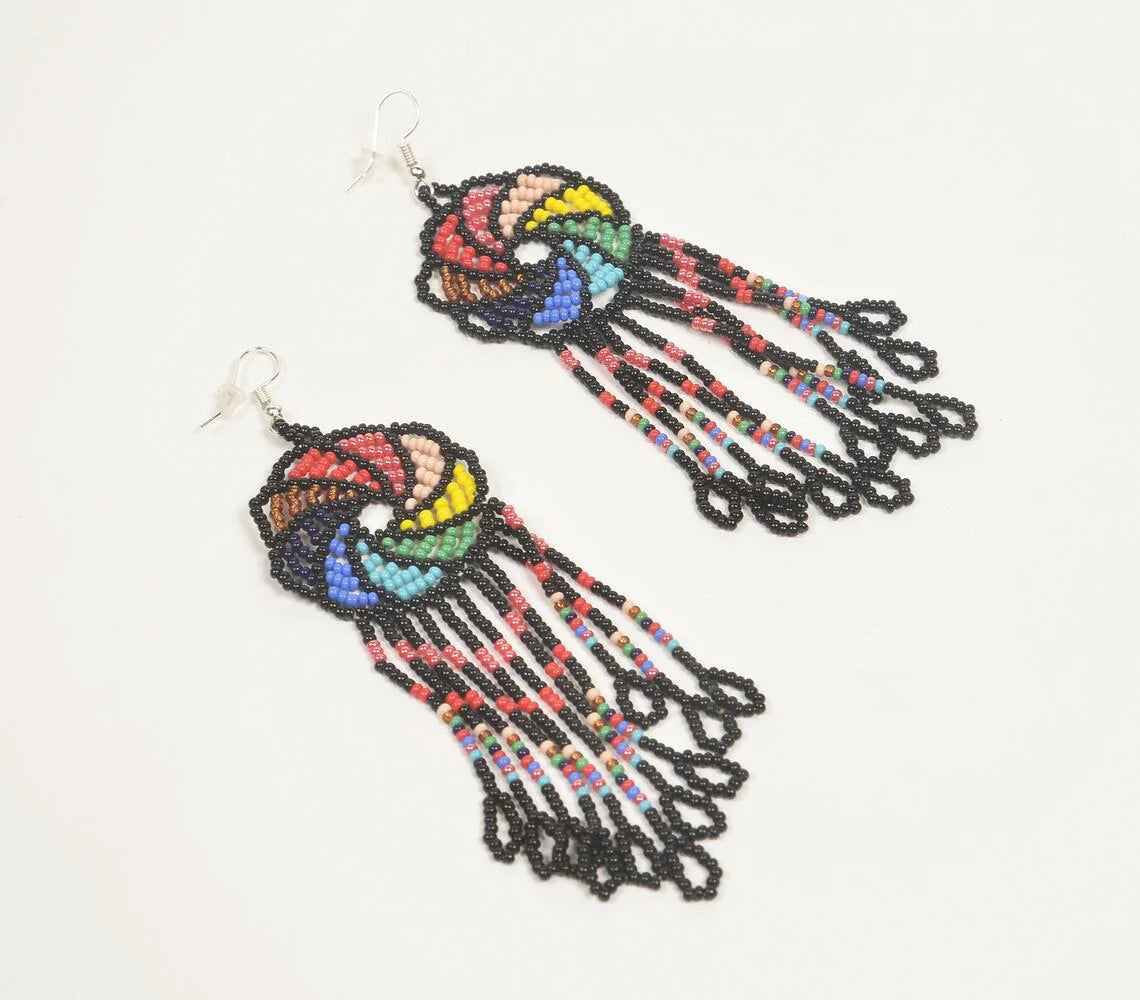 Glass Beaded Clustered-Candy Dangle Earrings