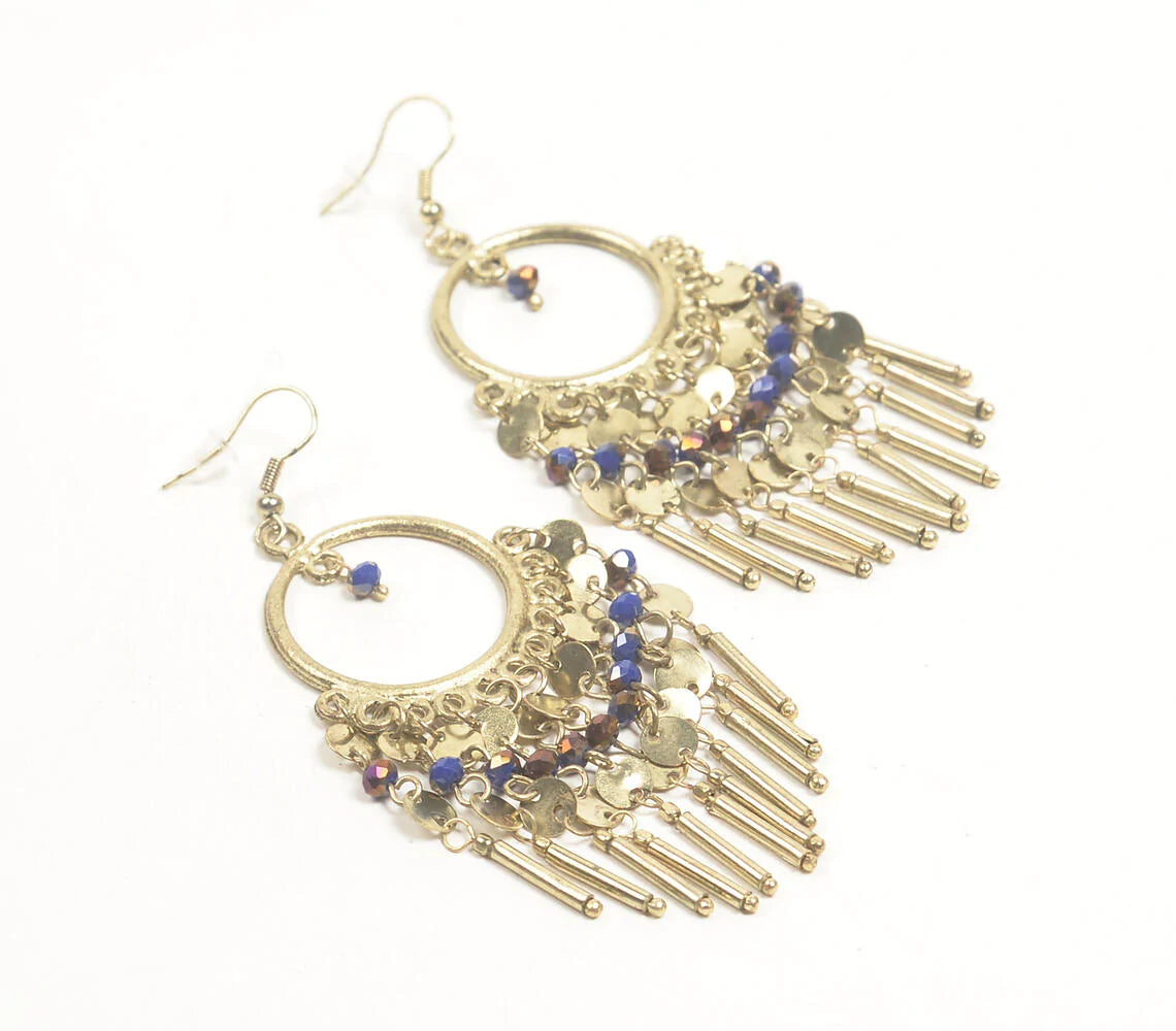 Metallic Beaded Statement Dangle earrings