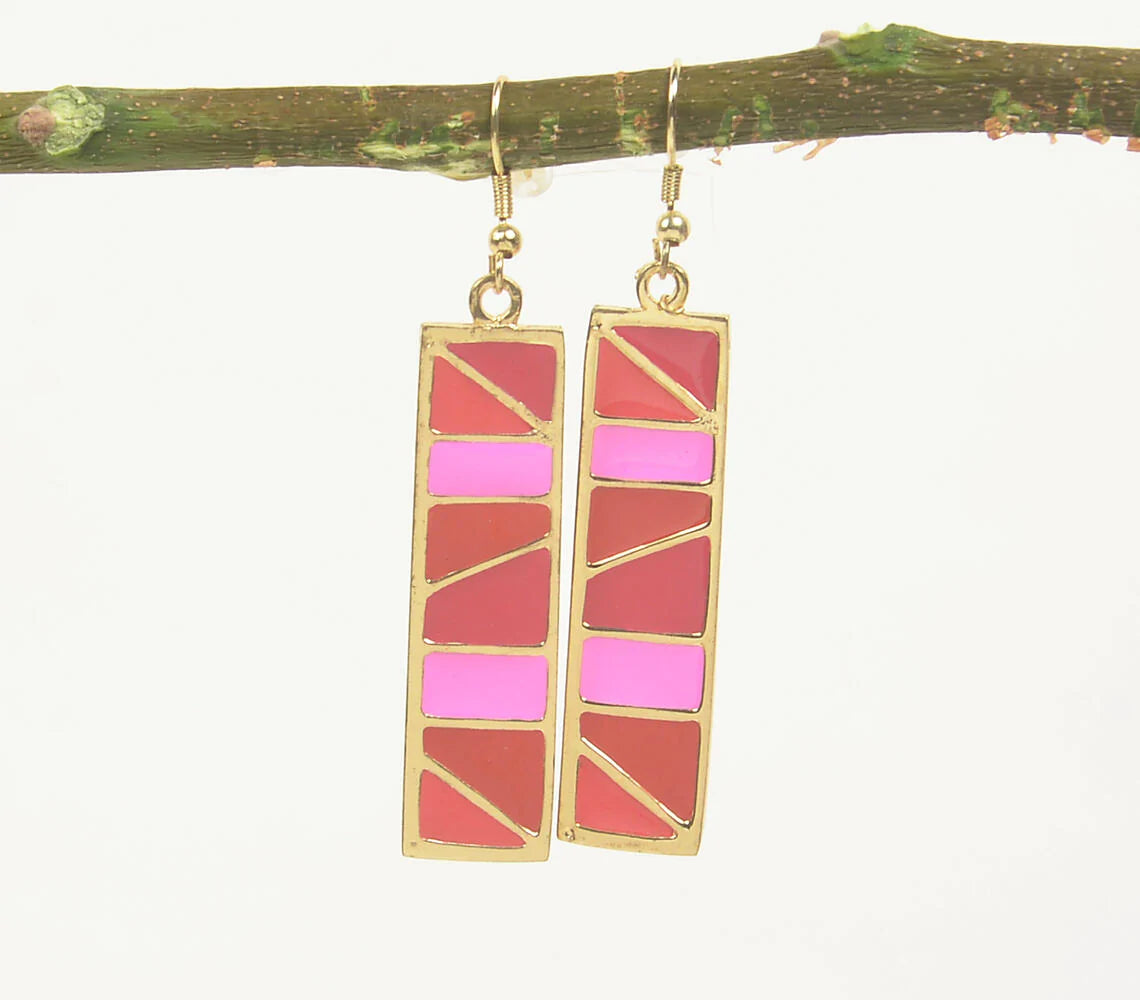Geometric Slabs Dangle Earrings