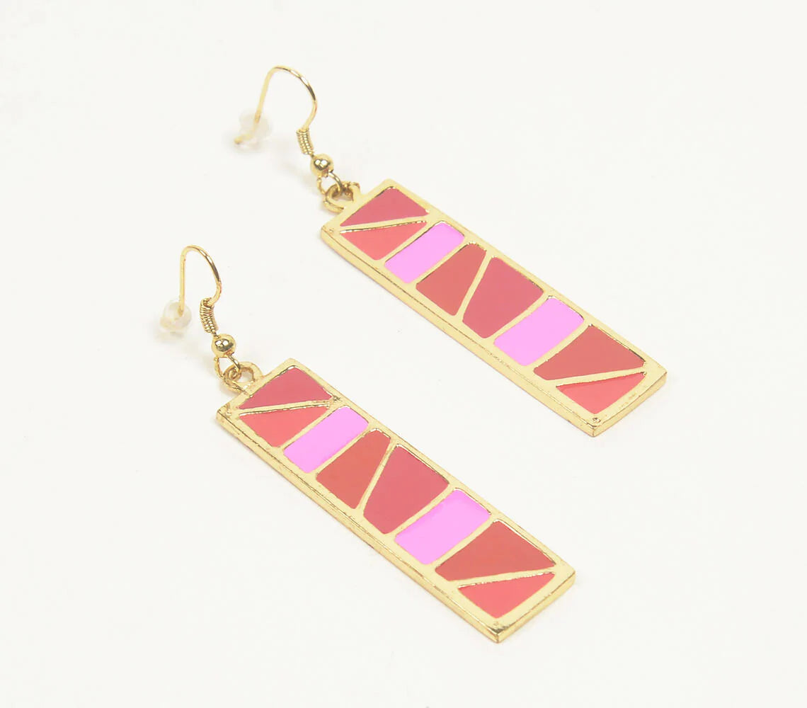 Geometric Slabs Dangle Earrings