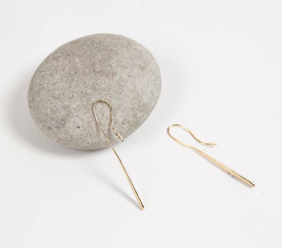 Gold-Toned Recycled Brass Abstract Dangle Earrings