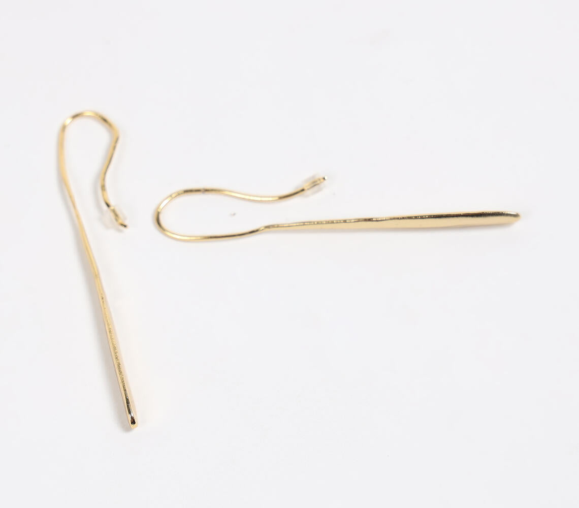 Gold-Toned Recycled Brass Abstract Dangle Earrings