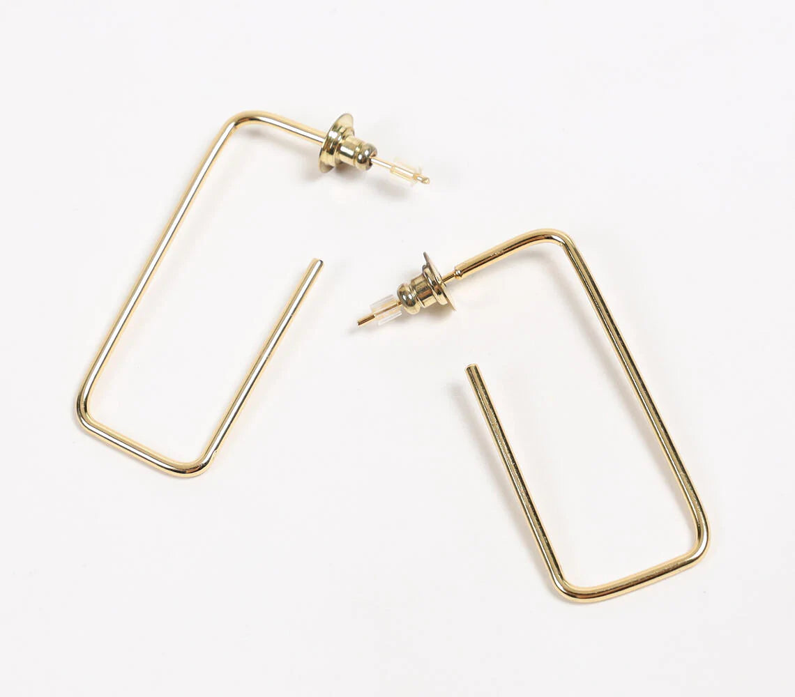 Gold-Toned Recycled Brass Minimal C-Hoop Earrings