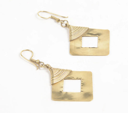 Brass Diamond Dangler Earrings