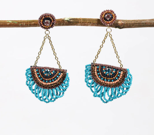 Glass Beaded Boho Drop Earrings