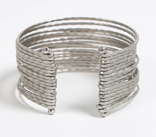 Silver-Toned Iron Cuff Bracelet