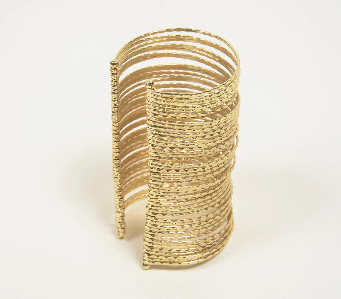 Statement Brass Tall Cuff Bracelet