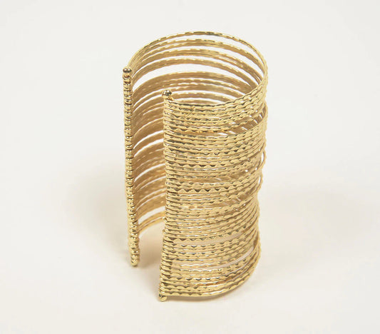 Statement Brass Tall Cuff Bracelet