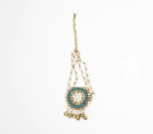 Gold-Toned & Pearl Ethnic Bracelet