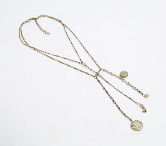Metallic Lariat Charm necklace