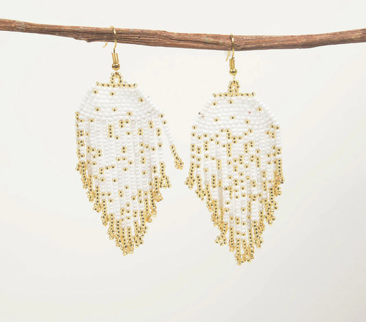 Glass Beaded Monochrome Chandelier Earrings