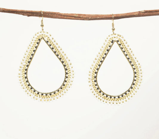 Minimal Glass Beaded Drop earrings