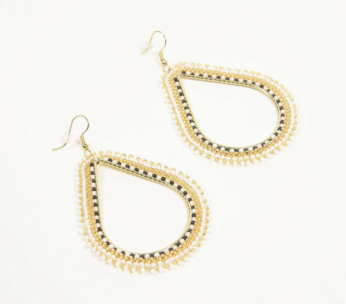 Minimal Glass Beaded Drop earrings
