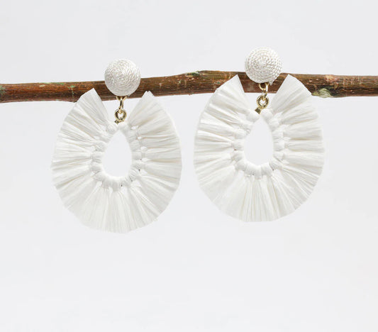 Boho Peace Raffia Drop Earrings
