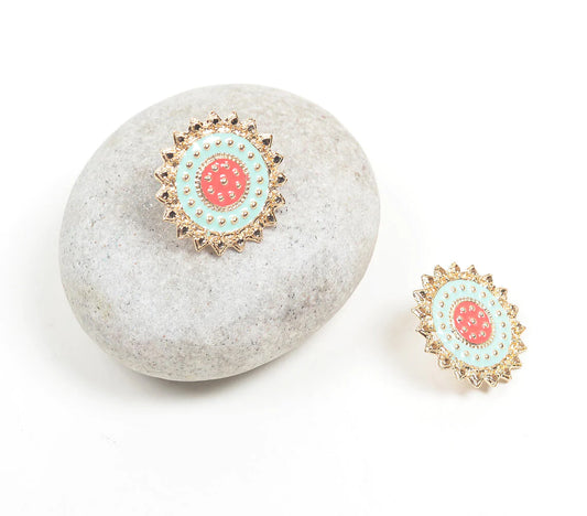 Enamelled Stud Earrings