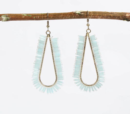 Sky Beaded Drop Earrings