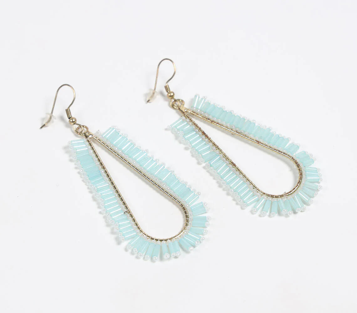 Sky Beaded Drop Earrings