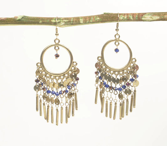 Metallic Beaded Statement Dangle earrings