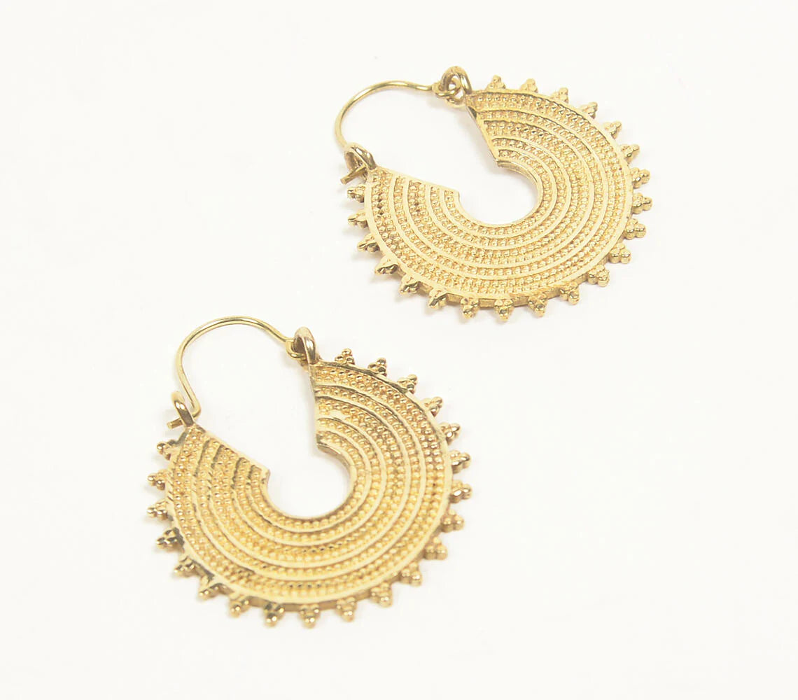 Gold-Toned Studded-Arcs Hoop Earrings