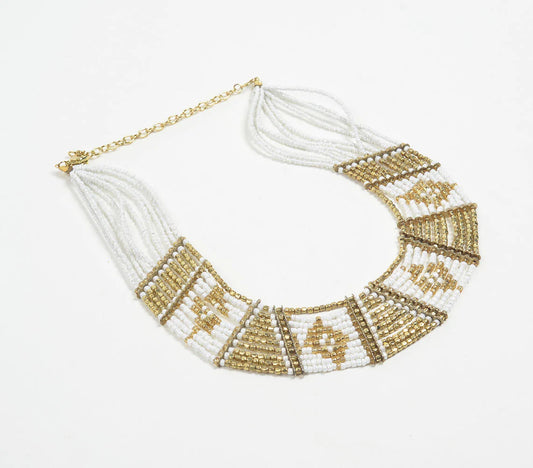 Statement Beaded Layered Necklace